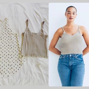 Bundle of Two Ribbed/Knit Tank Tops S
